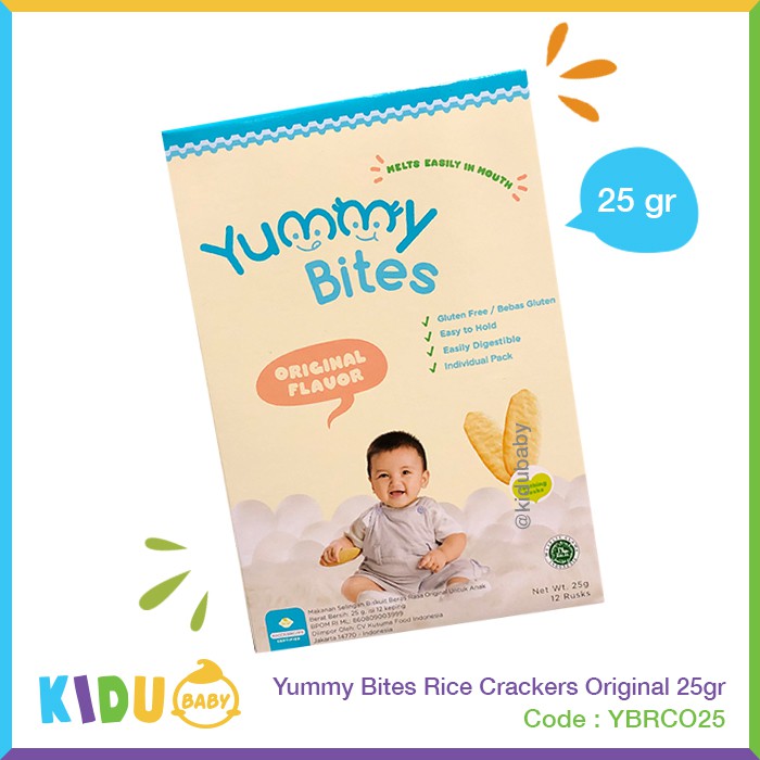 Yummy Bites Rice Crackers 25gr Kidu Baby