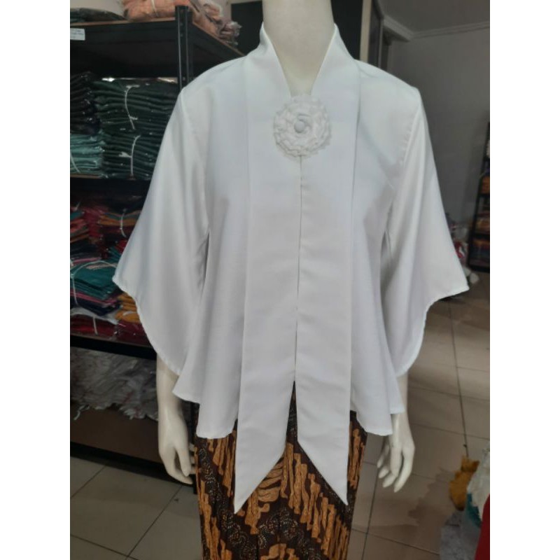 Kebaya Floy KIMONO BALOTELLI std-jumbo KeroncongBusana-Putih