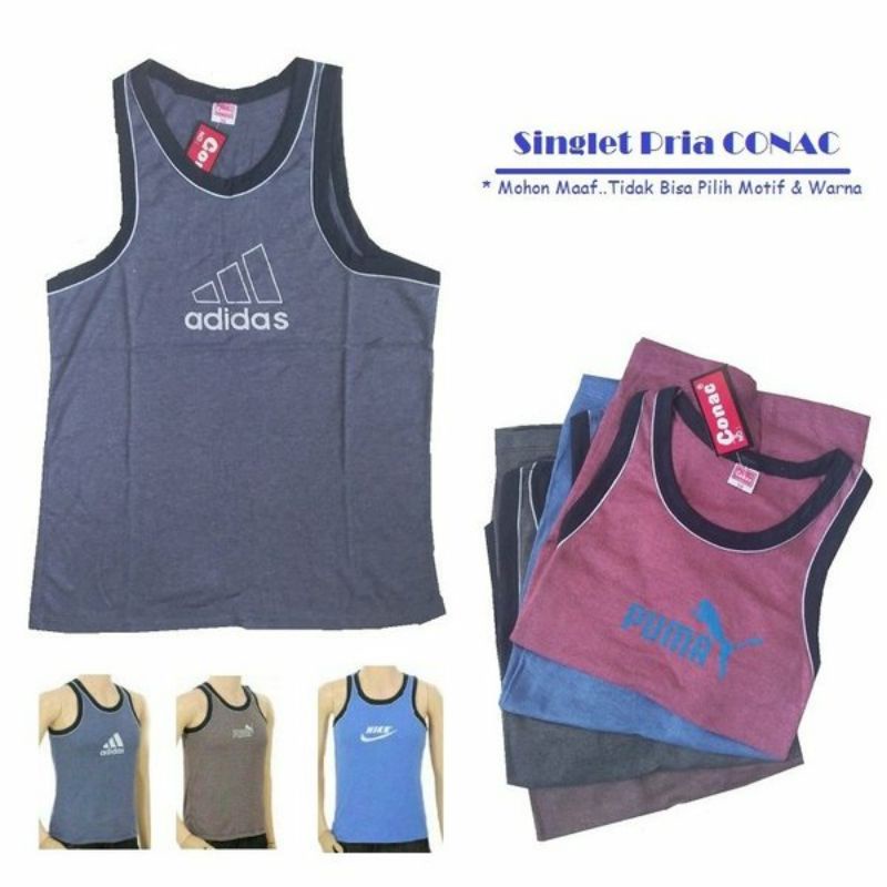 singlet pria katun murah isi 6 pcs/singlet pria merek conac