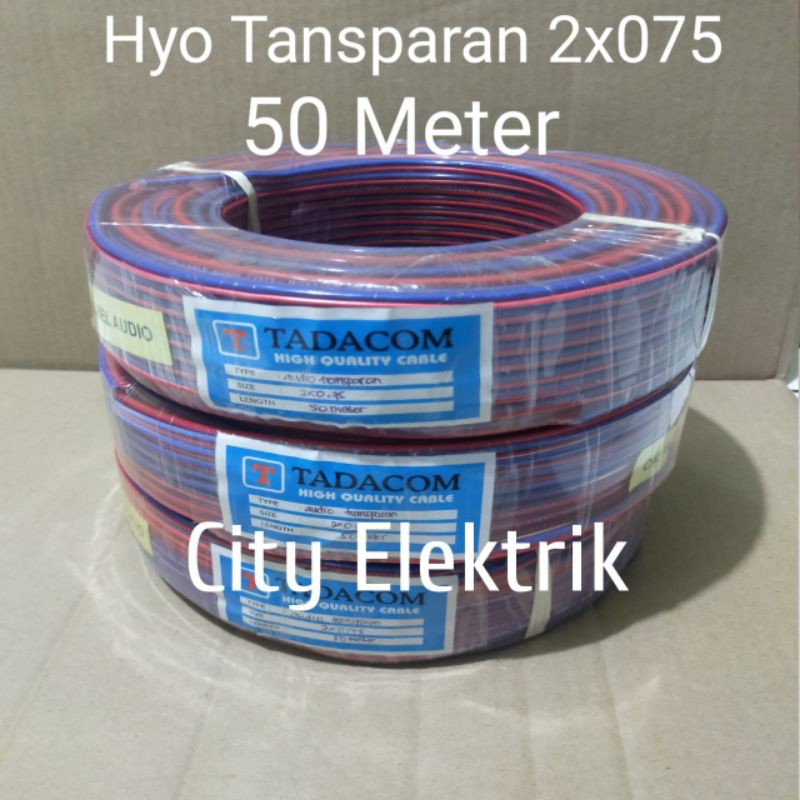 Kabel Hyo Transparan Kabel Audio 2x075 ( 50 Meter )