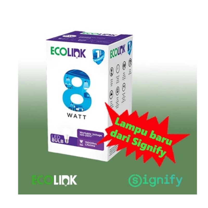 Lampu LED ECOLINK 8 Watt Cahaya Putih Promo
