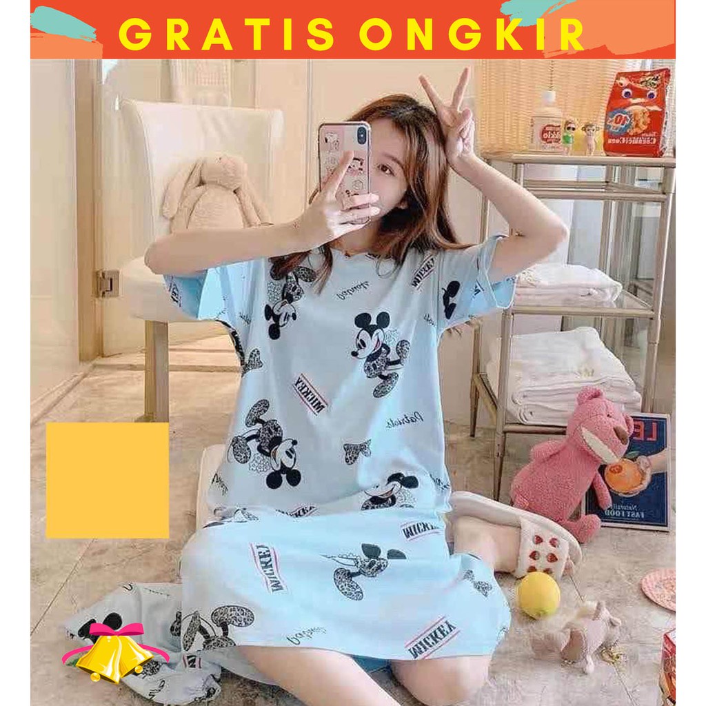 JXPLORE DRESS SETELAN IMPORT KOREA COTTONBELLS IMPORT BAJU TIDUR WANITA VINA MM DRESS PAJAMAS ( MB -