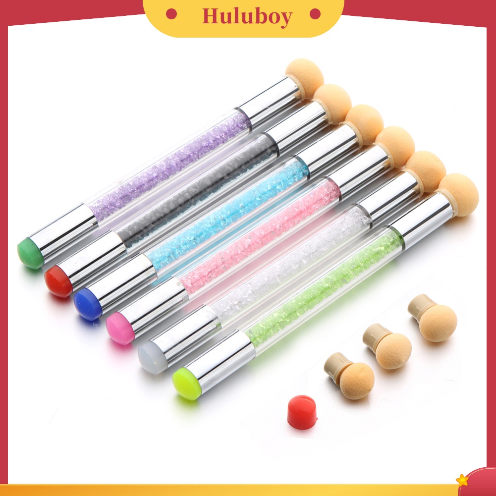 Huluboy Huluboy♡ Brush Spons Silikon Dua Sisi Untuk Shading / Melukis Kuku