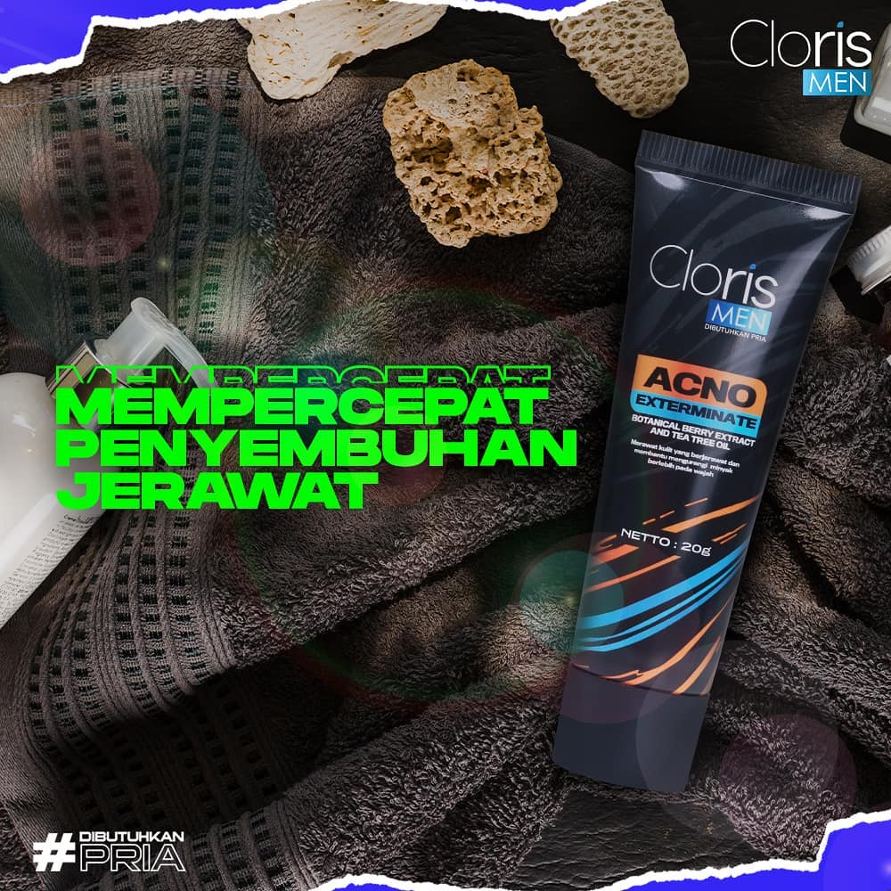 Clorismen ACNO EXTERMINATE Krim Obat Penghilang Jerawat Komedo Wajah Hidung Pria Bpom Original