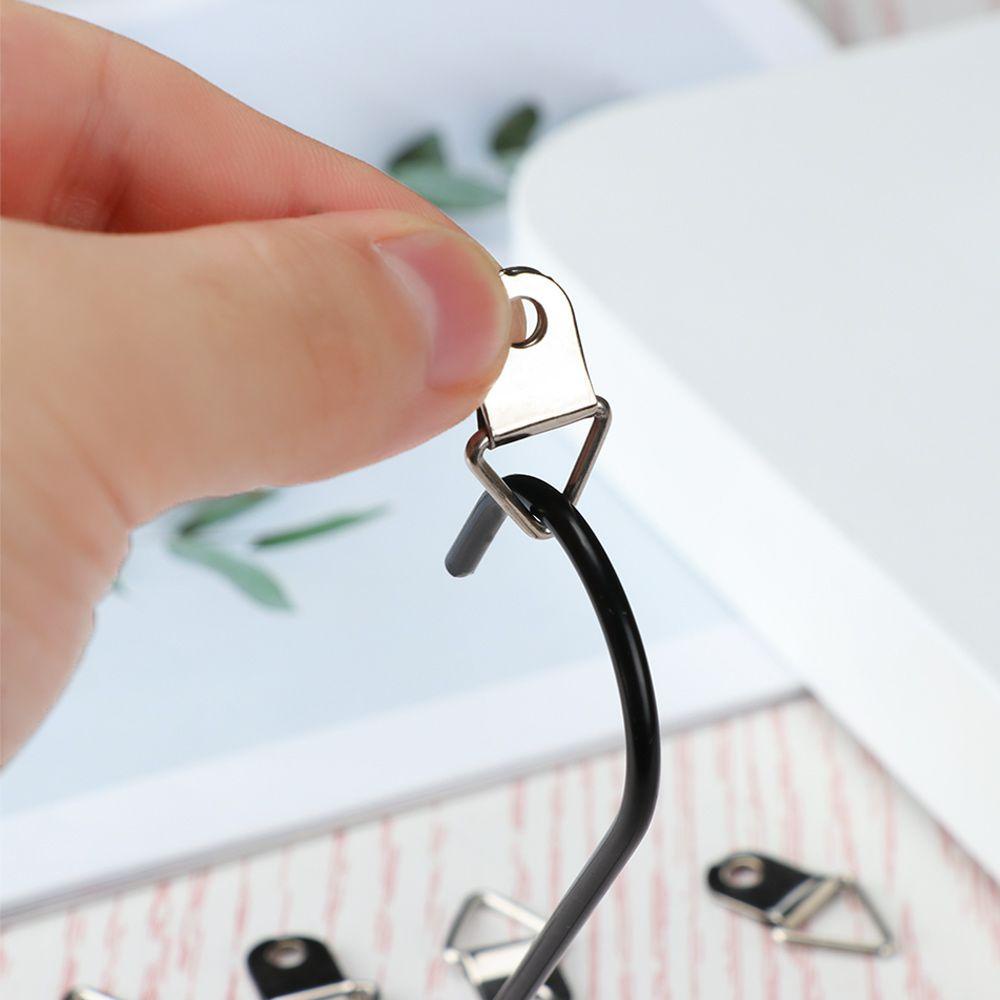 Solighter 50 Pcs Gantungan Dinding Bentuk Segitiga D-Ring 3 Ukuran Untuk Lukisan Minyak / Cermin