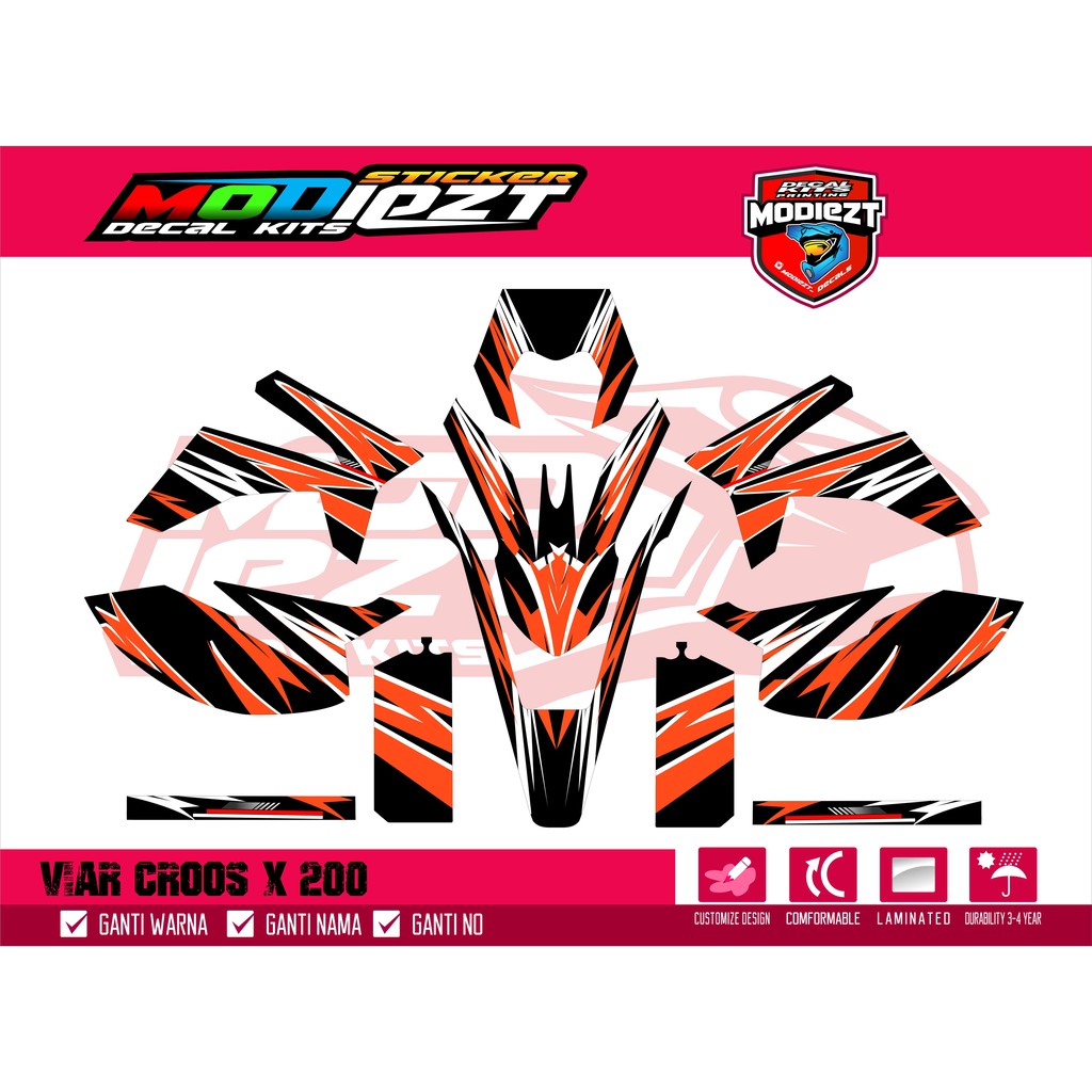 Stiker Decal Striping Cutting Viar Cross Free Stiker Shopee