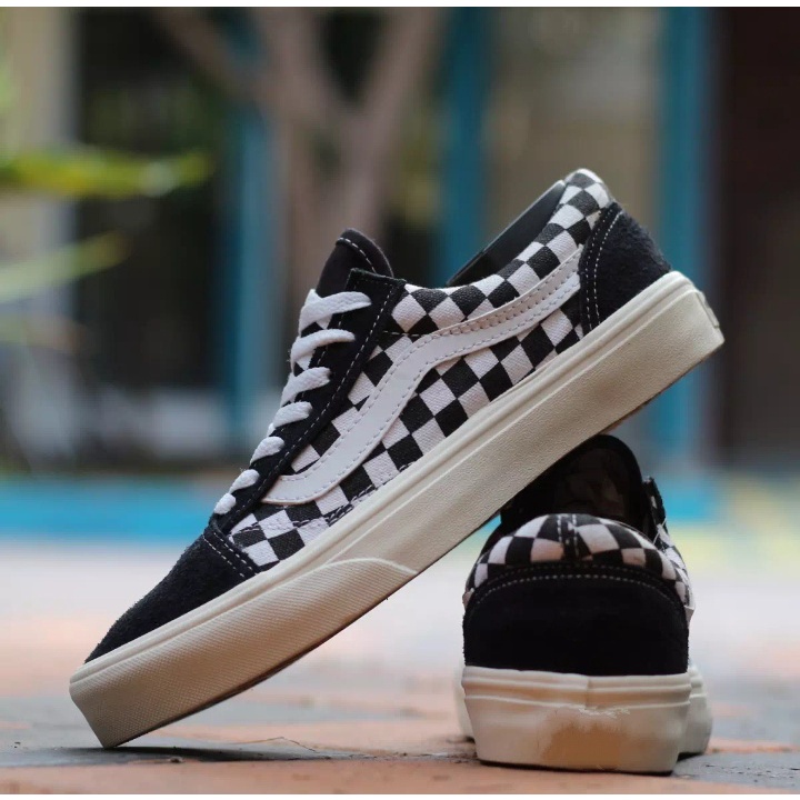 SEPATU SNEAKERS OLD SKOOL MOTIP KOTAK/ SEPATU SNEAKERS UNTUK PRIA DAN WANITA