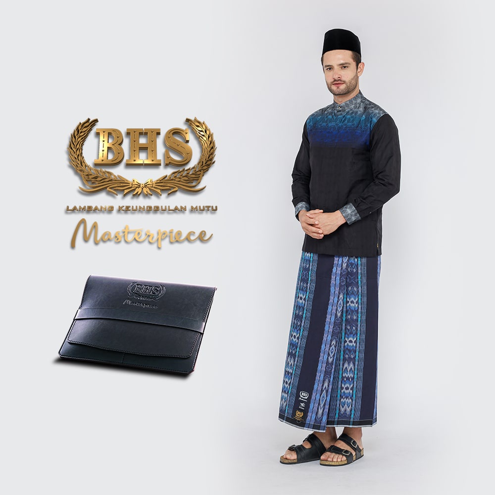 Sarung BHS Masterpiece Gold Motif Songket Mutiara Ikat Biru Dongker / BHS MASTERPIECE SMI