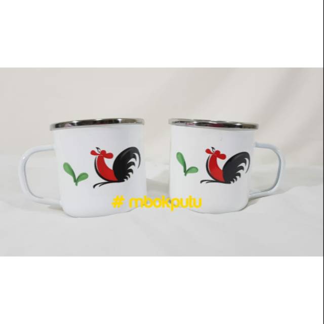 MUG ENAMEL AYAM JAGO