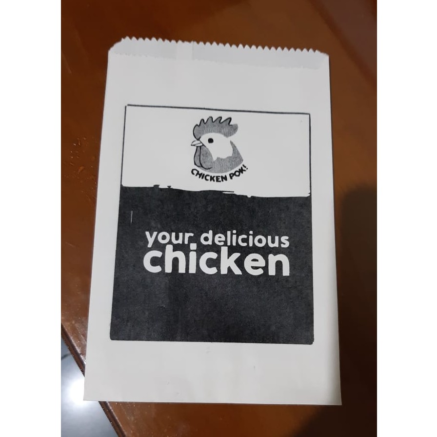 

[PAKAI LOGO] Bungkus Makanan Fried Chiken Flat Amplop Packaging Souvenir / Kantong Kertas Custome