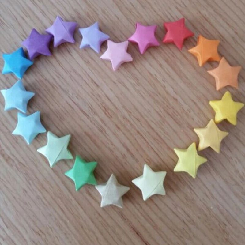 Bayluna | 540/1030/1350lbr DIY Kertas Origami Star Bintang 27 warna 21x1cm Warna Warni Rainbow Art Craft