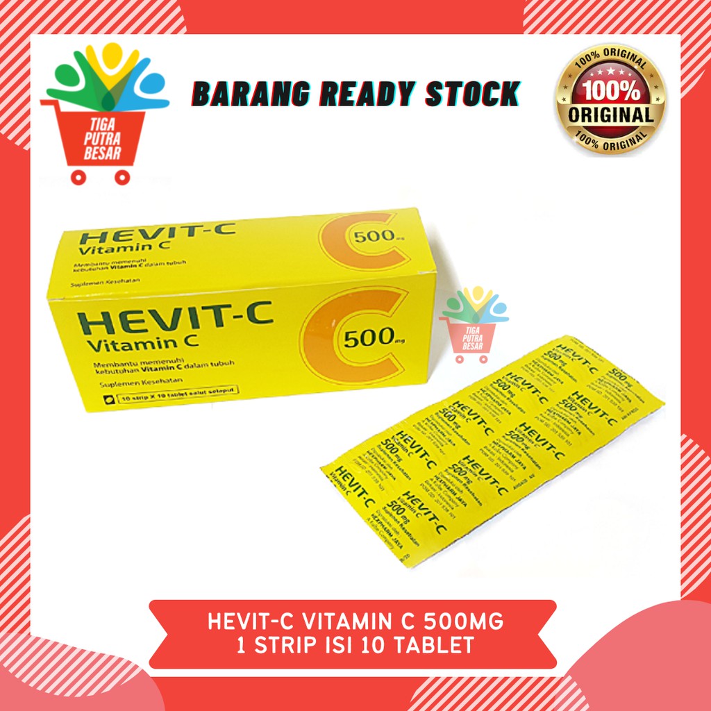 HEVIT C SUPLEMEN KESEHATAN VITAMIN C 500Mg 1 STRIP ISI 10 TABLET