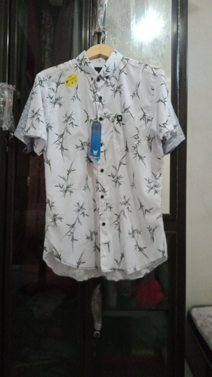 Kemeja Motif Lengan Pendek / Kemeja Surfing Atasan Pria (bisa Cod)