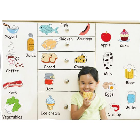 Cartoon Food AM7090 (50x70) - Stiker Dinding / Wall Sticker