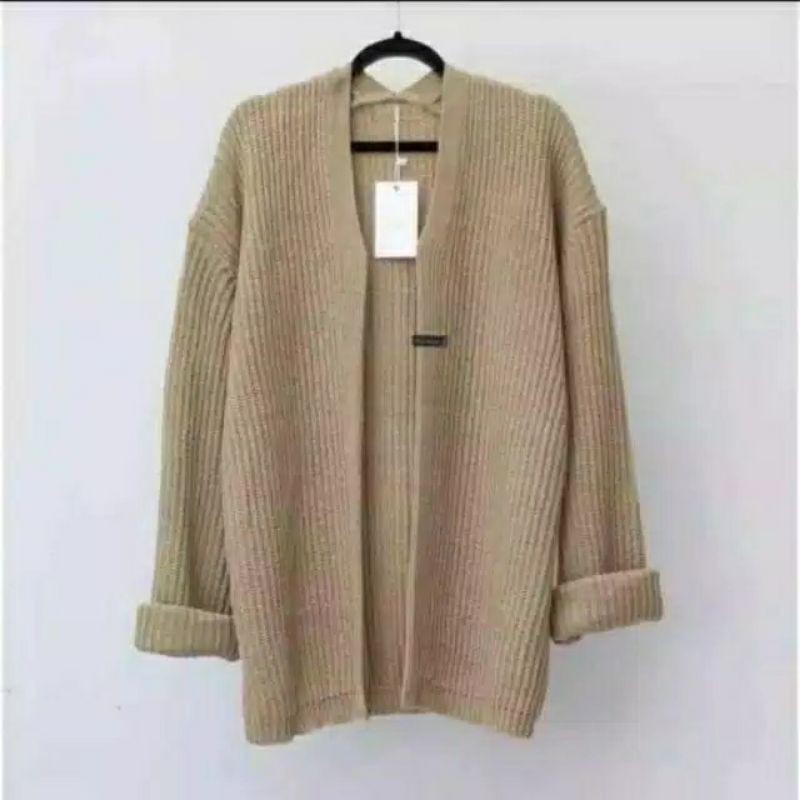 CARDY OUTER / Cardigan Oversize / Cardigan Wanita / Cardygan Rajut-Cream