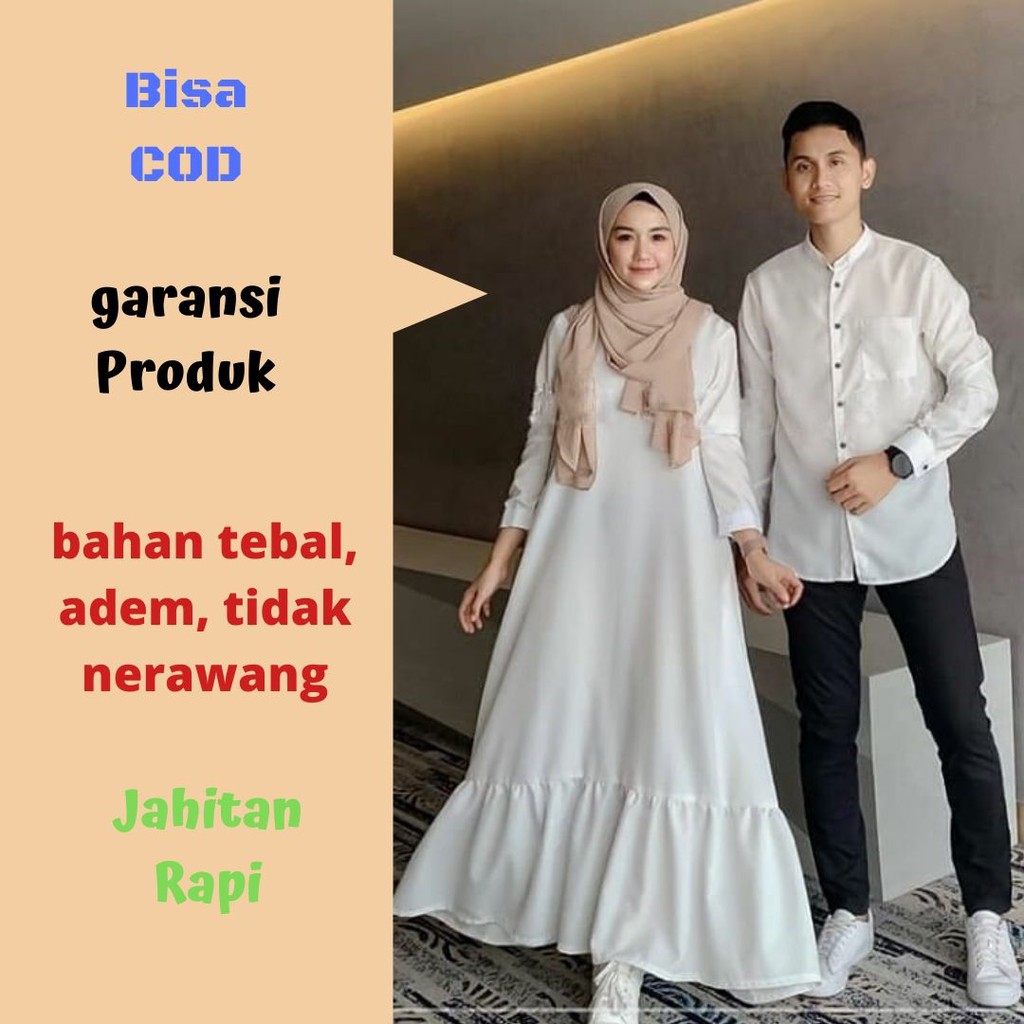 20+ Trend Terbaru Baju Gamis Couple Suami Istri Polos