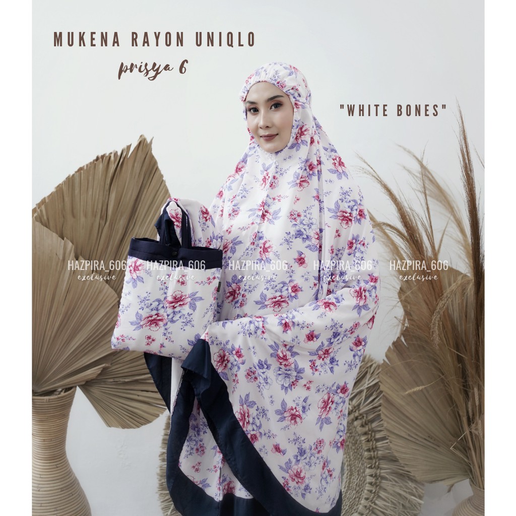 MUKENA DEWASA RAYON BALI MOTIF BUNGA PRISYA 6 JUMBO