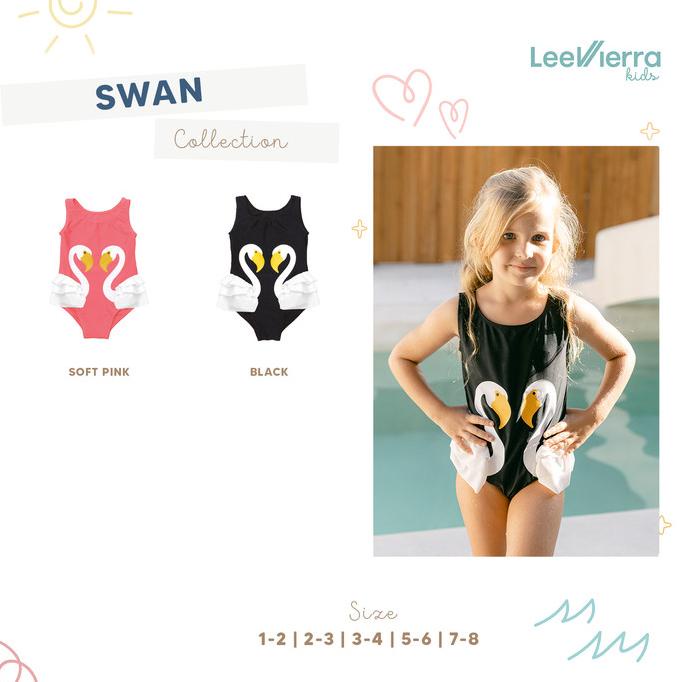 Lee Vierra Swan Leotard Swimsuit, Baju Renang Anak