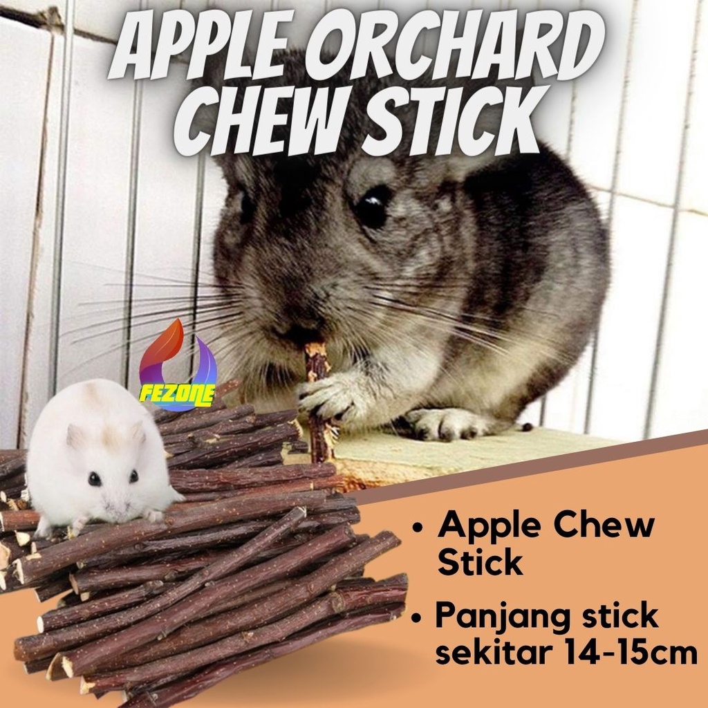 Natural Apple Orchard Chew Stick Kayu Apel Perawatan Gigi Hamster Sugar Glider Kelinci FEZONE