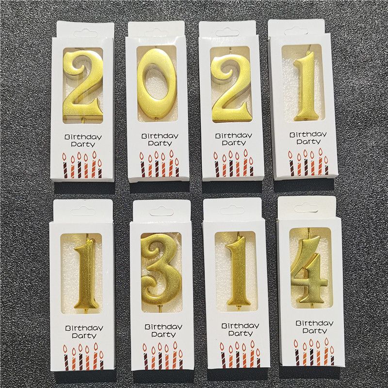 LILIN ULANG TAHUN ANGKA METALIC GOLD CHROME