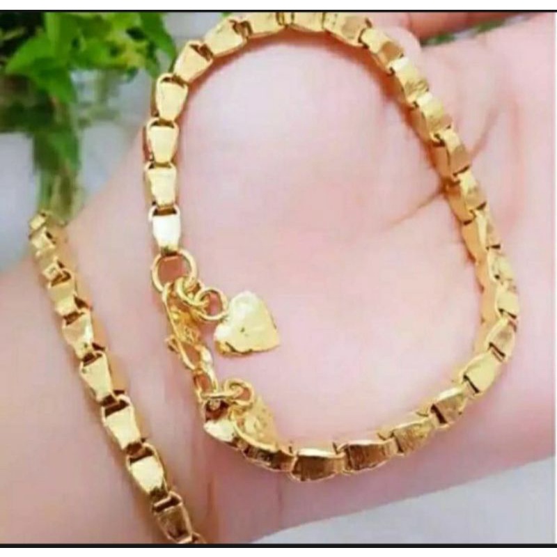 Gelang Titanium Padi Lapisan Emas 24 K Anti Luntur Dan Karat Shopee Indonesia