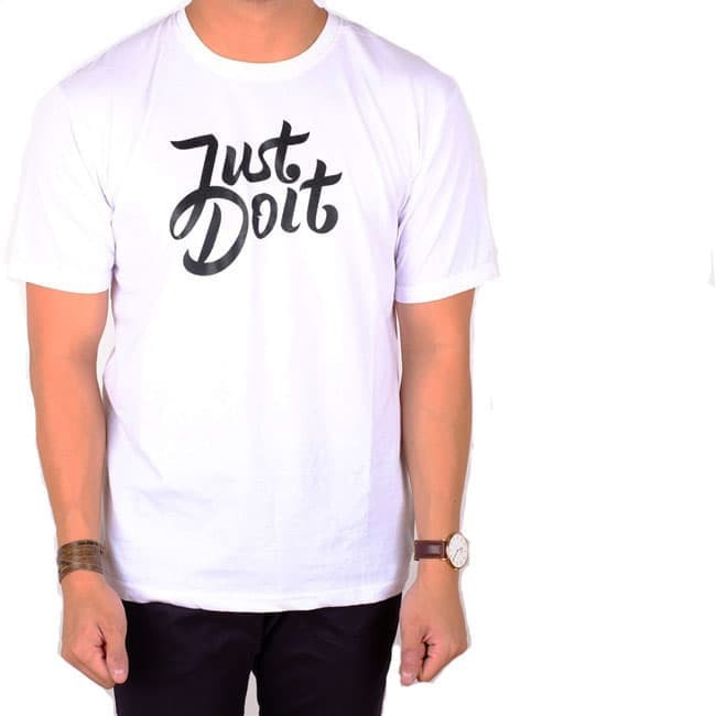 [LET'S SHOPING] -  kaos pria lengan pendek putih motif NIKE / NIKE JUST DO IT - [GO SHOPING]