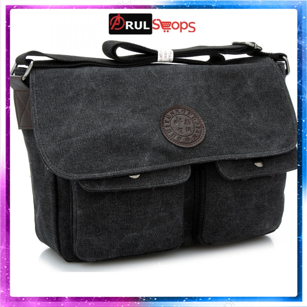 Dxyizu Tas Selempang Messenger Bag Bahan Canvas - 1008