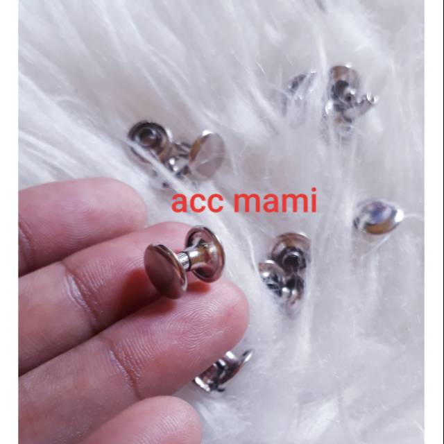 25 PASANG PAKU KELING 9MM CENTANG RIVET DUA SISI BOLAK BALIK