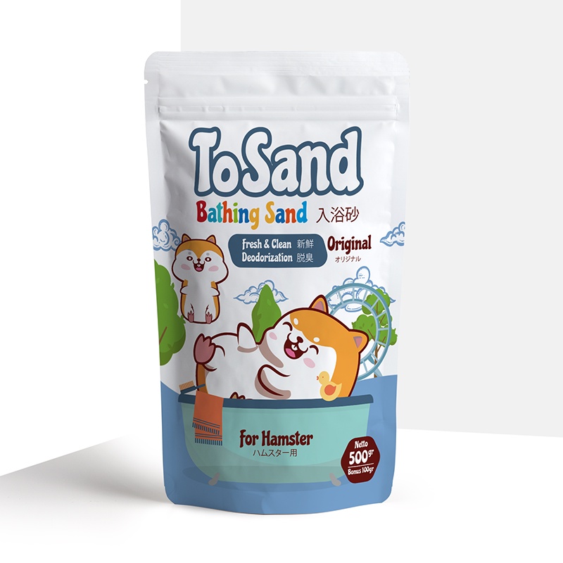 PASIR HAMSTER WANGI Tosand (500gr) free 100gr Pasir Mandi Hamster Hamster Bathing Sand