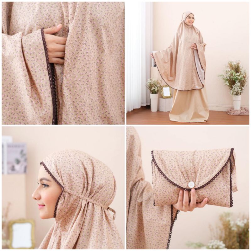 MUKENA KATUN JEPANG ORI ZLASSICA DITSY ROSE NUDE