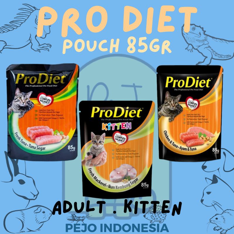 Prodiet pouch wet food makan basah Kucing prodiet 85g