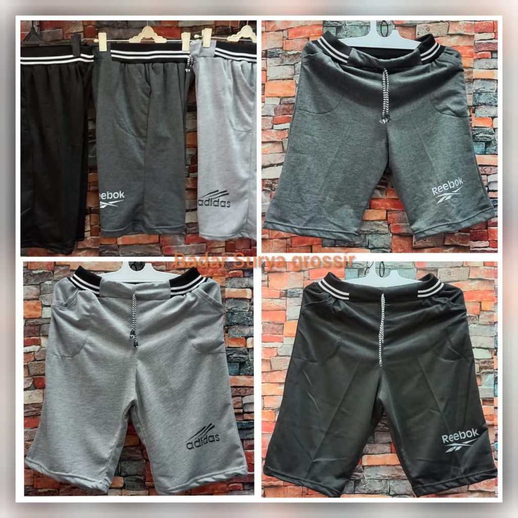 PROMO 100 rb 4 Pics Celana Pendek Pria Babyterry Santai Olahraga Grosir Kolor Dewasa Tanah Abang