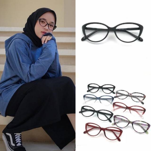 FRAME KACAMATA MINUS KATE SPADE 605 CAT EYE + plus minus silinder anti radiasi Elegan