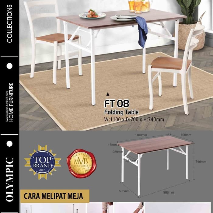 Meja makan Lipat Olympic