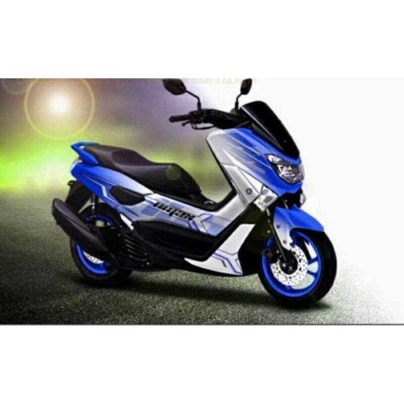 Sticker Decal Nmax lama Full Body Gradasi Biru Putih Glossy