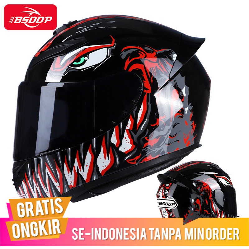 Helm Four Seasons Universal Besar Ekor Helm Full Face  Balap Sepeda Motor Sepeda Motor Helm Pria  Wanita