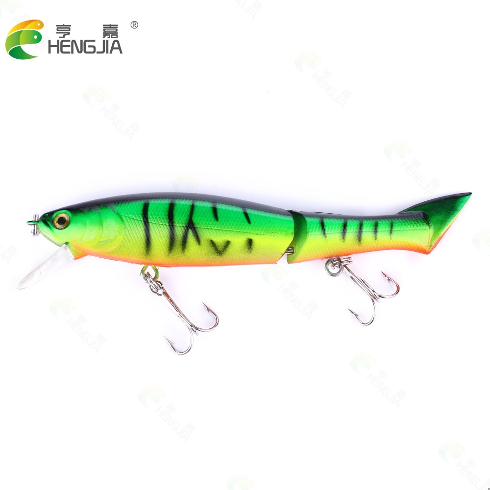 HENGJIA 6PCS/Lot Lifelike Artificial Crankbait Multi Jointed Fishing Lure 12cm/13.5g 2-segment Hard Bait 6# Hook Wobblers Sea Fishing Bait