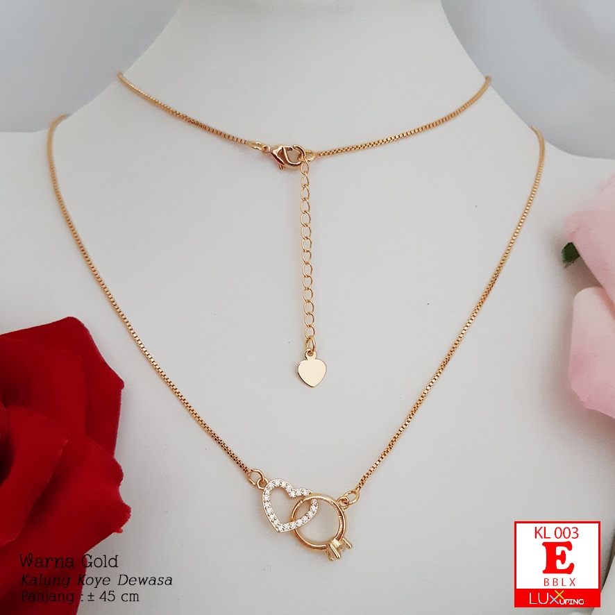 KL 003 Kalung Koye Dewasa Perhiasan Set Kalung Liontin Lapis Emas 18K Kalung Xuping Luxx Xuping