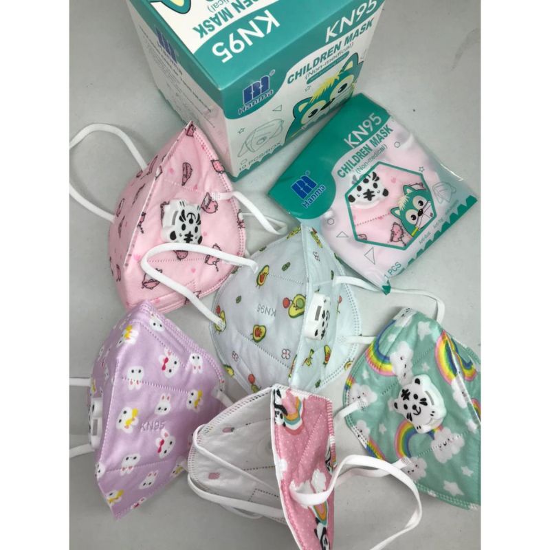 masker anak KN95 respirator motif
