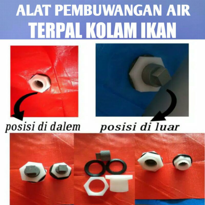 alat pembuwangan air terpal kolam ikan pembuangan air toren dan bak kamar mandi