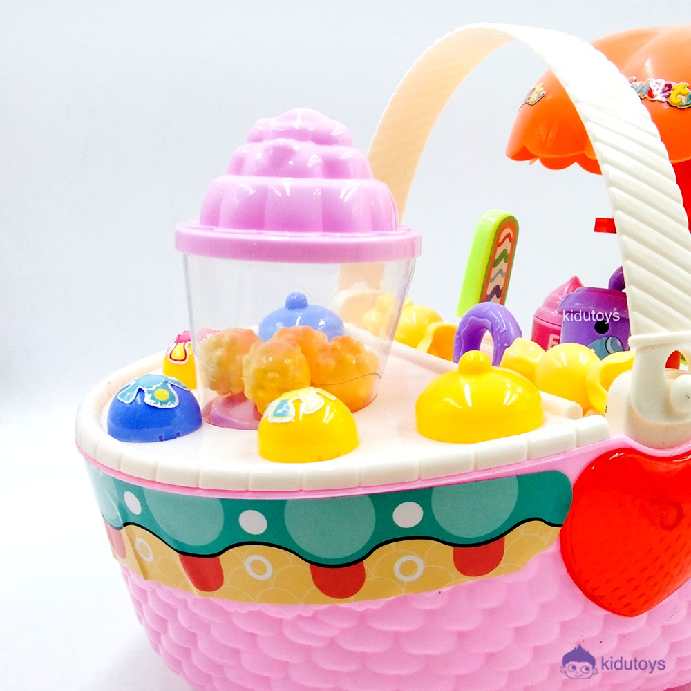 Mainan Anak Ice Cream Play House Dessert Basket Kidu Toys