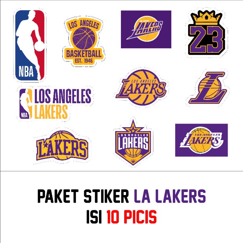 

Paket Sticker LA Lakers NBA isi 10pcs