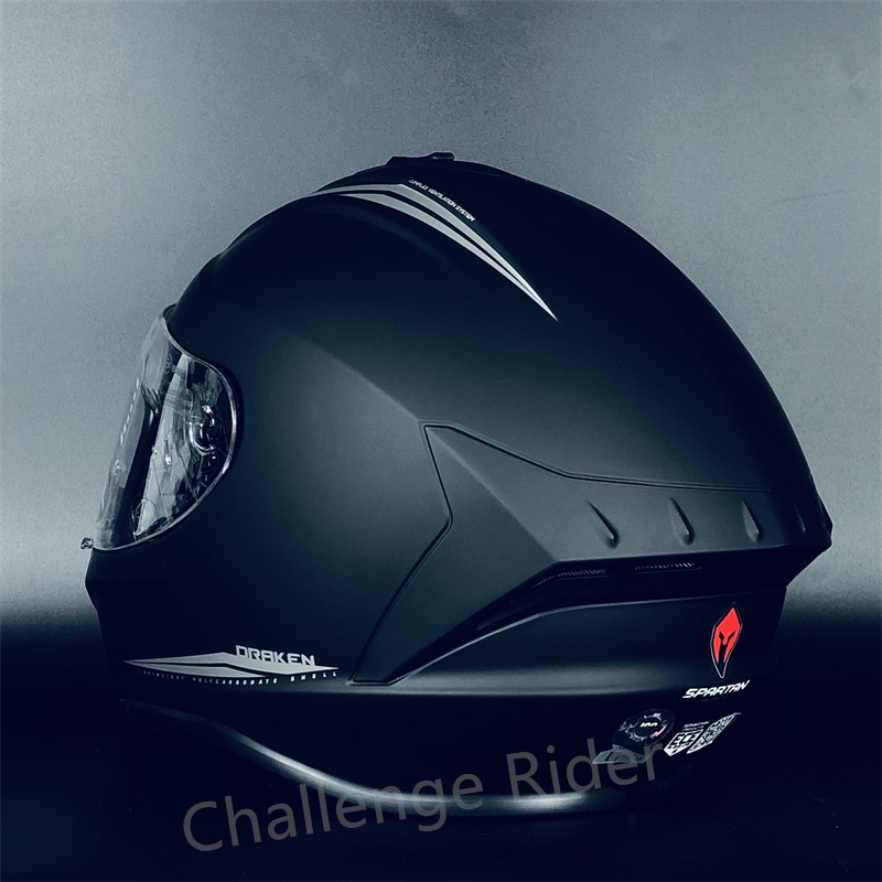 Helm Full Face Motor Spartan Helm Abu-abu Perak Helm Untuk Pria Full Face Sepeda Motor COD