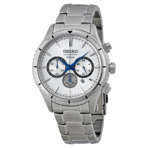 Seiko Lord SRW033P1 Quartz Chronograph Silver Face | Jam Pria SRW033