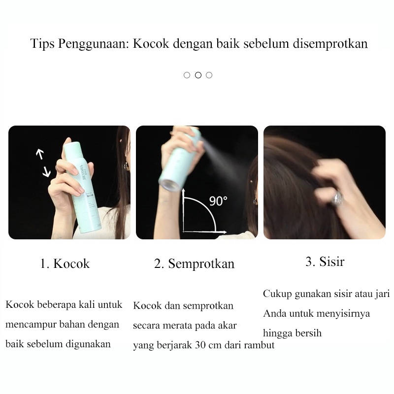 Semprotan Rambut Kering 150ml Semprotan kontrol minyak rambut kering kurungan tersedia Suatu keharusan bagi orang malas penghilang minyak Bedak padat bedak tabur