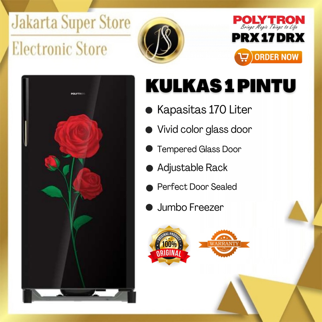 KULKAS POLYTRON PRX 17 DRX KULKAS 1 PINTU 170 LITER