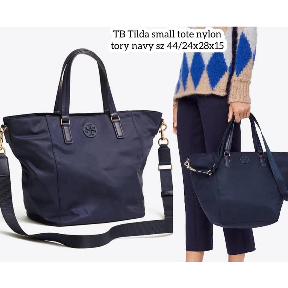 tas tory burch tilda small tote nylon tory navy