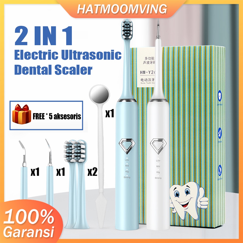 2 in 1 Electric Ultrasonic Sonic Dental Scaler USB Toothbrush Tooth Cleaner Whiten Teeth Tartar Remove Tool * cod