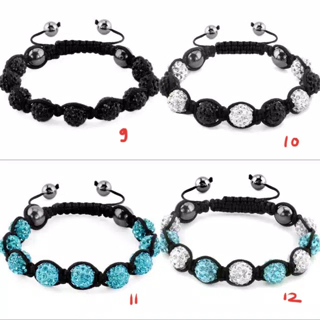 Gelang Shamballa Bola Kristal Hollywood Mewah Cantik PGM GT45