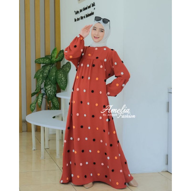 Gamis kringkel uragiri rajut dot dress original berlabel DIANA VENYTA HALIS ELY ARSY POMPOM MALIKA terbaru hits trendy